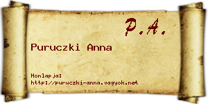Puruczki Anna névjegykártya