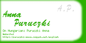 anna puruczki business card